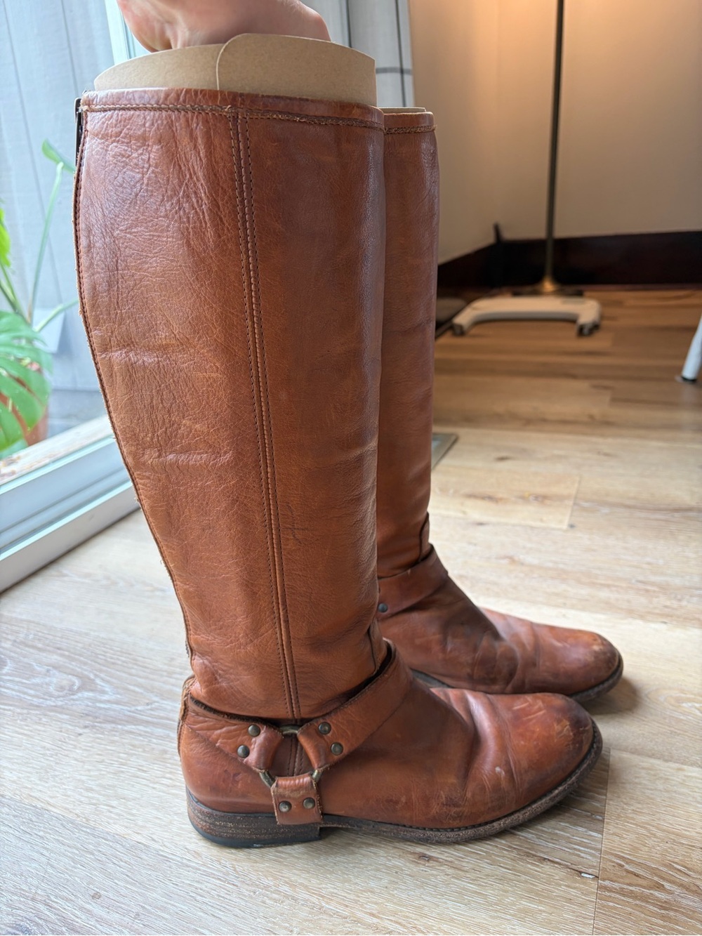 Frye Cognac Leather Tall Riding Boots
